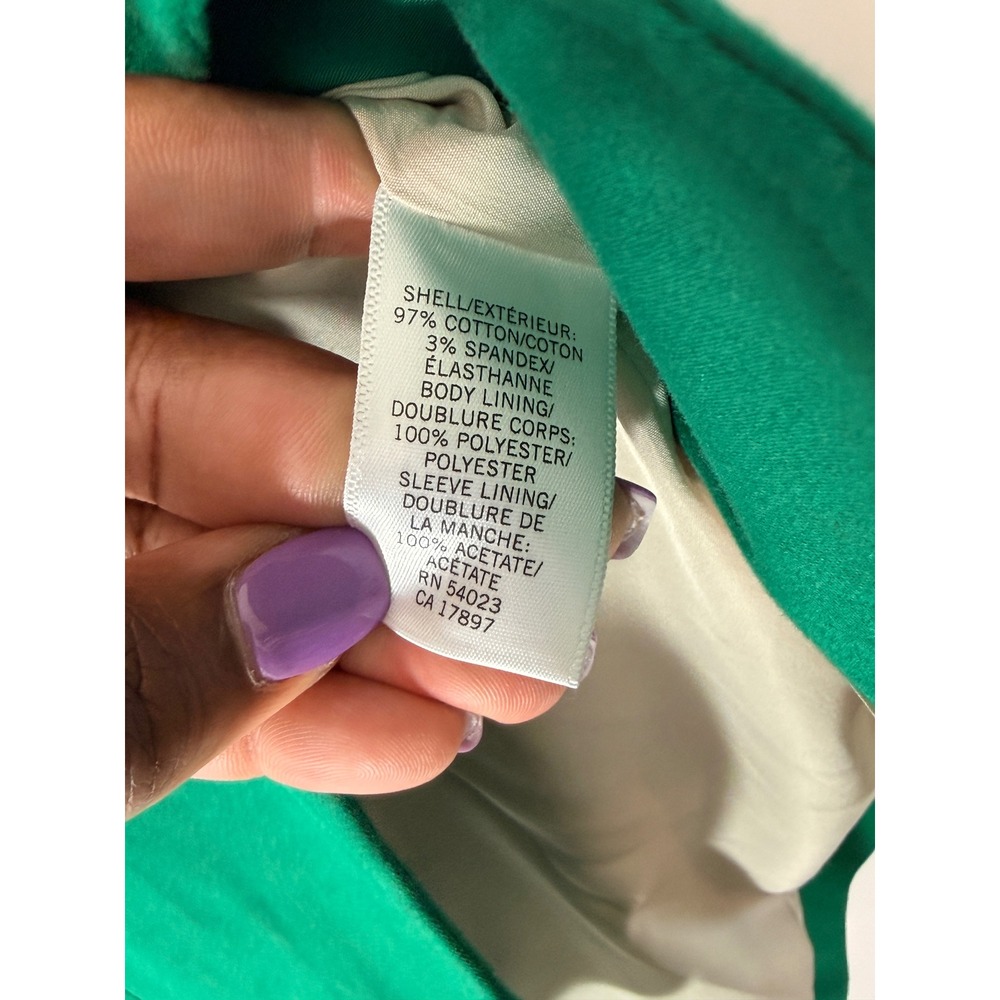 Banana Republic Green Blazer Women's Basic Office Work Career Business Size 8 - Picture 7 of 13